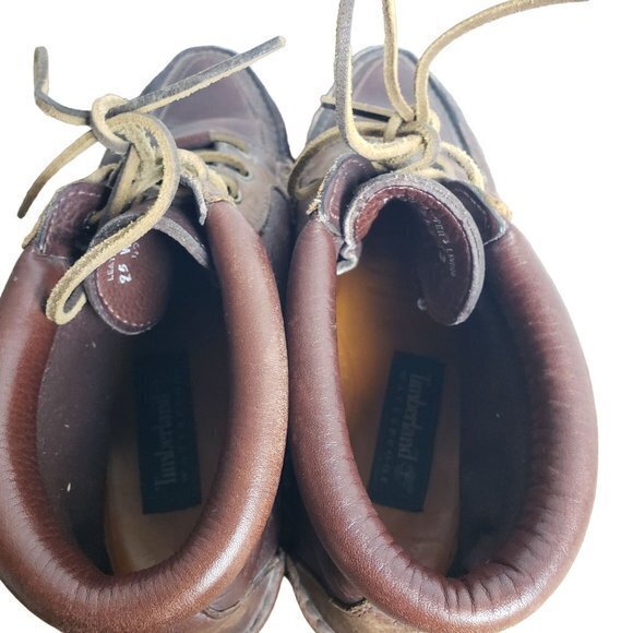 VTG Y2K Timberland Womens Size 9.5 Brown Waterproof Made in USA Ankle Boots - Picture 9 of 12